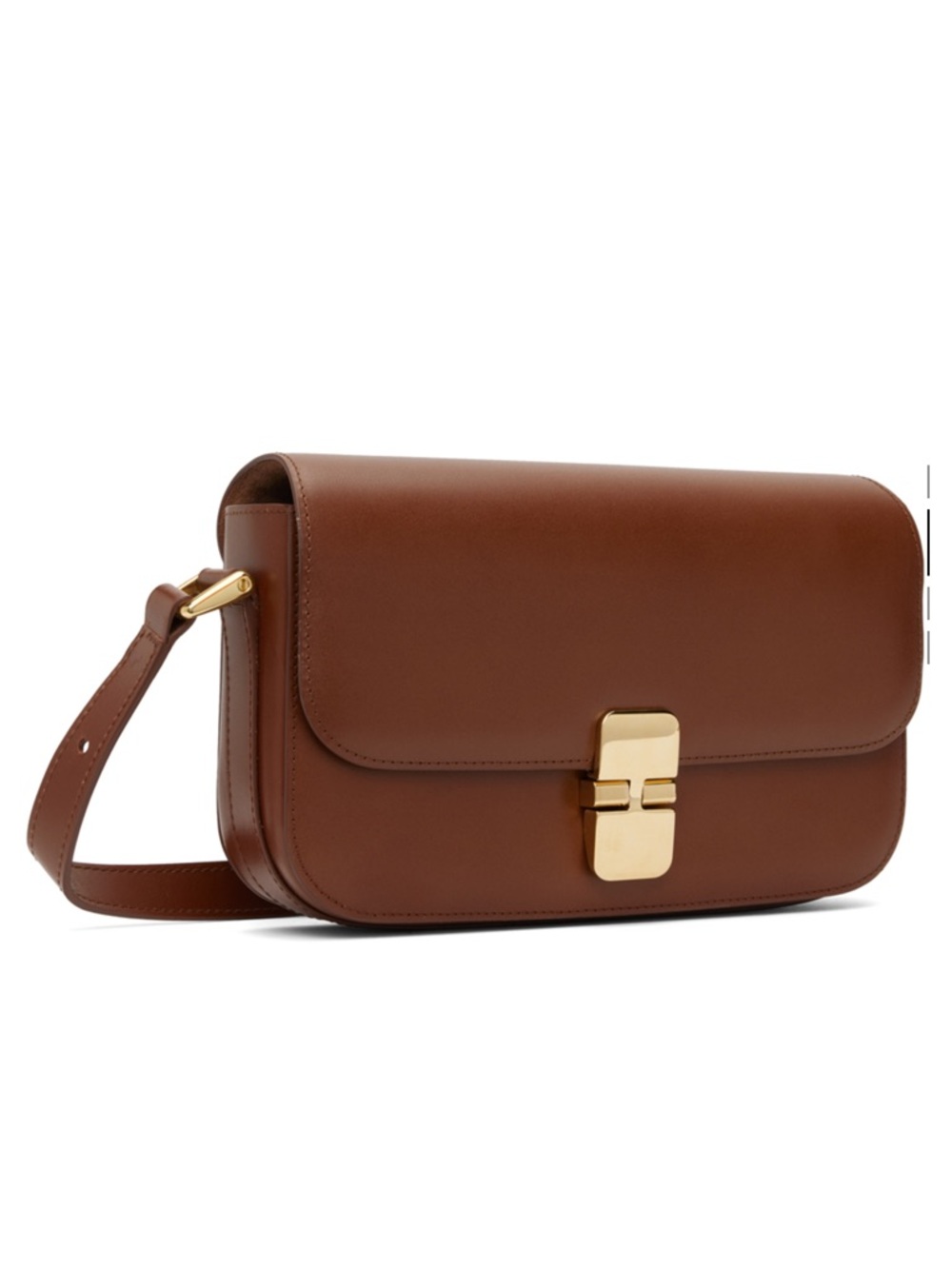 Brown Leather Crossbody Bag with Gold Hardware - Picture 2 of 4